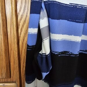 Dress Barn Blue and Black Patterned Midi Dress